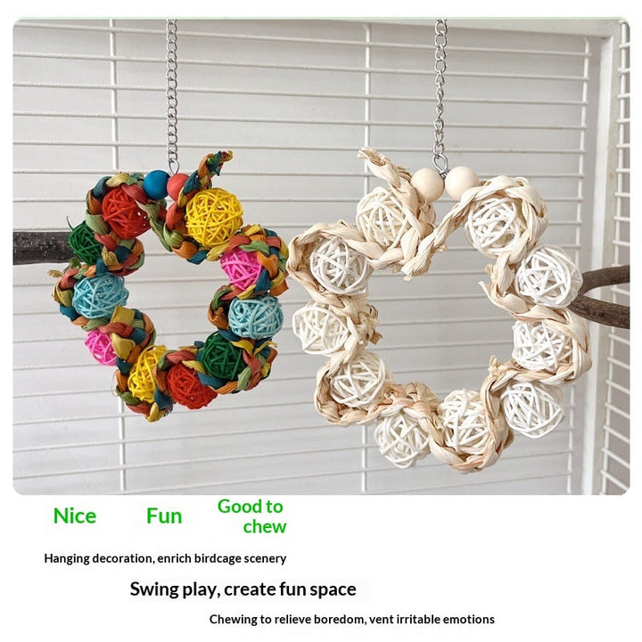 Enhance Your Parrot's Happiness with the Personality Bird Cage Parrot Ring Decoration